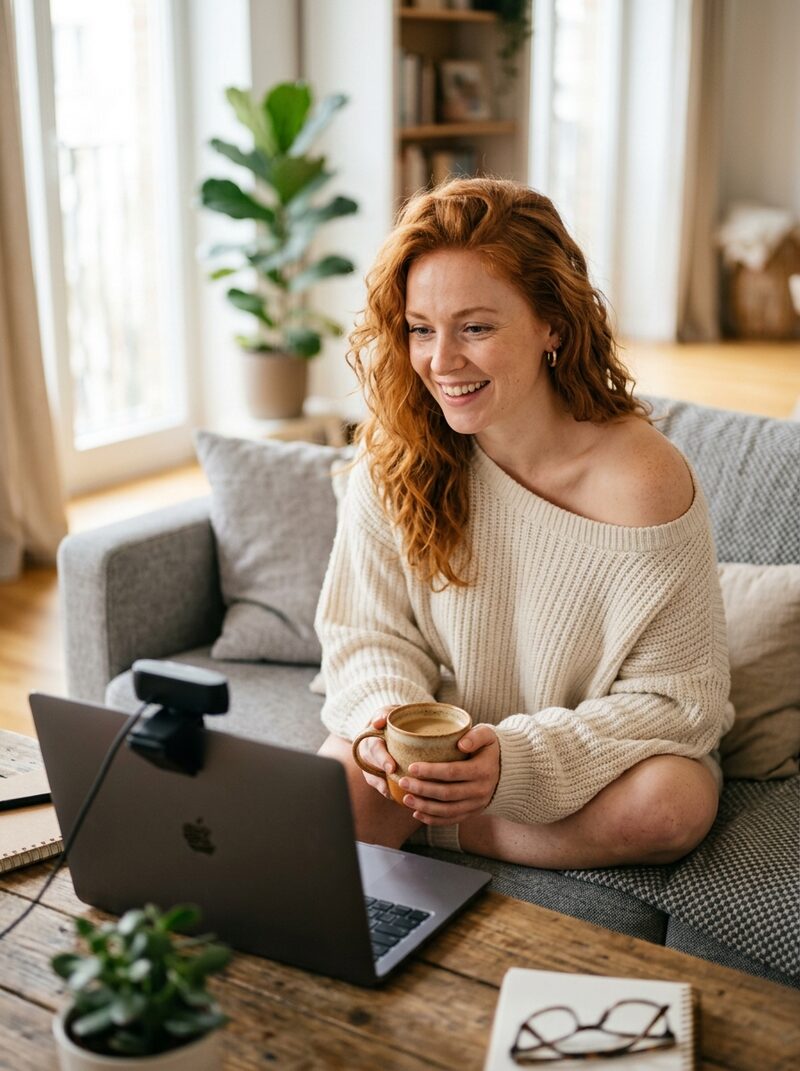 Woman on a daytime video call